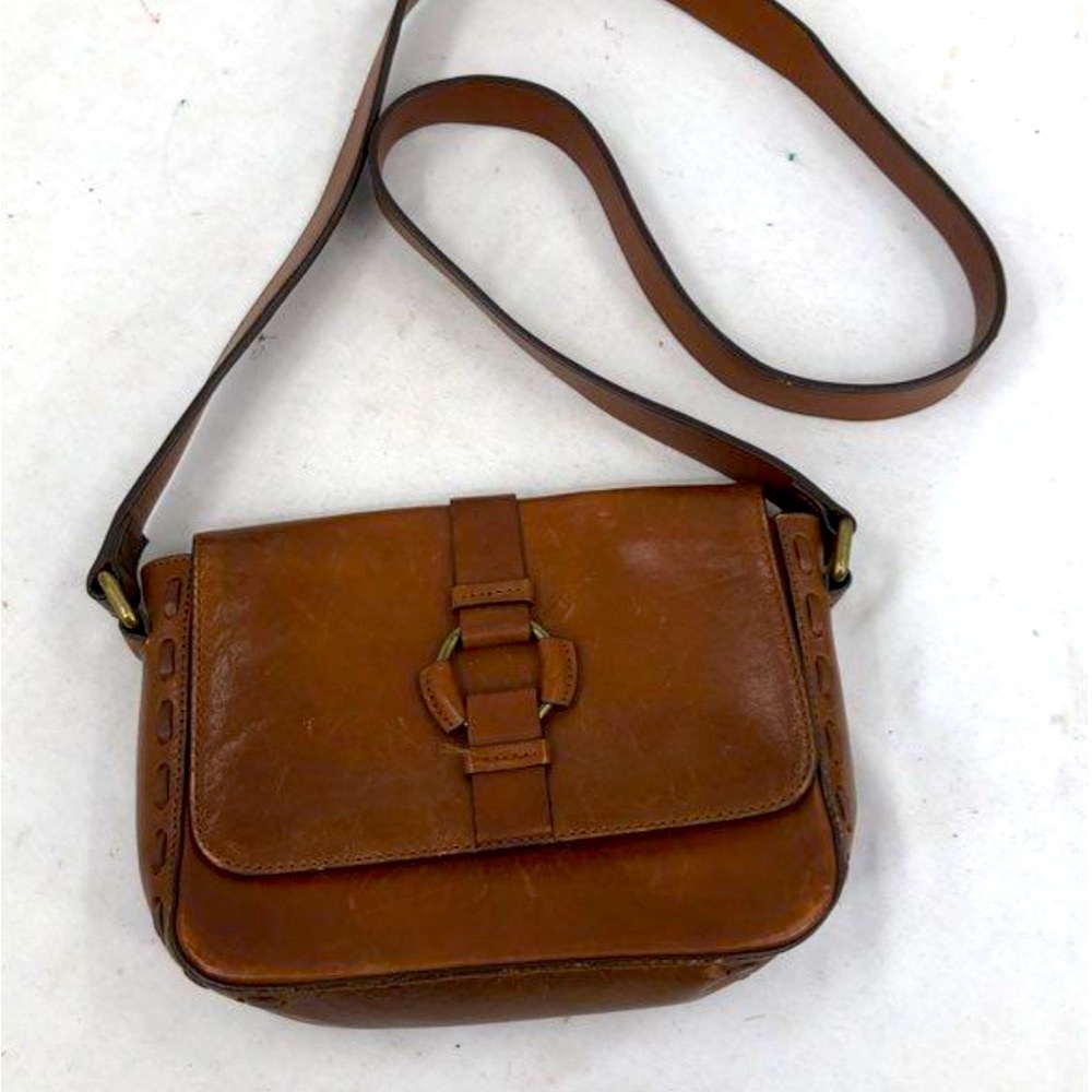 Vintage Massimo Dutti Brown Leather Crossbody Messenger Purse